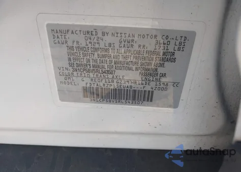 2024 Nissan Kicks S Xtronic Cvt z USA, uszkodzony, nr VIN 3N1CP5BV5RL543507